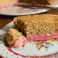 Gateau à la Rhubarbe et sirop de fraise