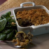 Crumble Boudin Noir, Pommes, Oignons