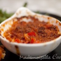 Gratin Tomates Mozzarella et Chorizo façon Crumble