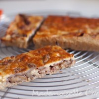 Quiche cèpes et lard avec pâte à tarte au quinoa